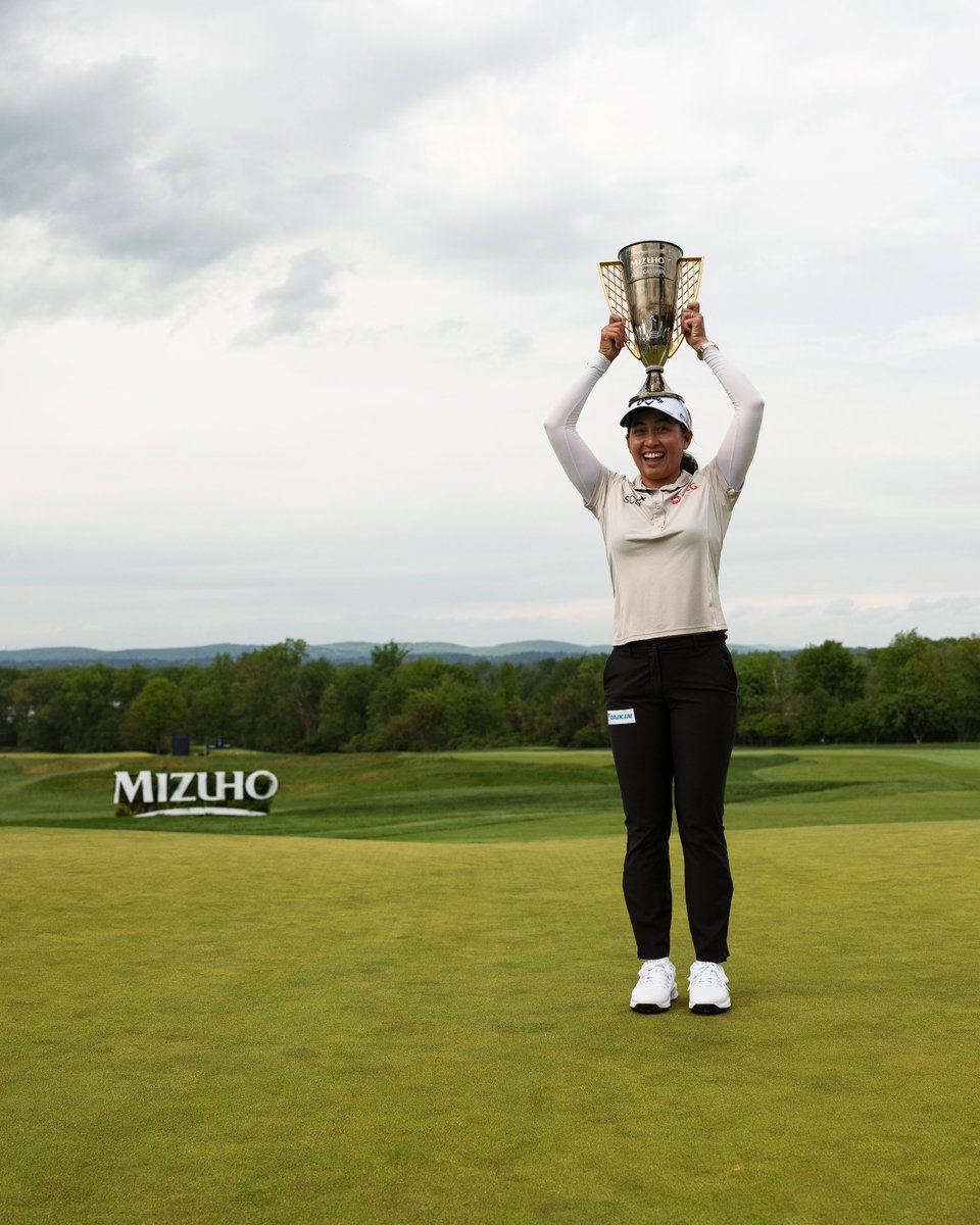 LPGA's tweet photo. For the second time this season, Jeeno Thitikul hoists the trophy 🏆 https://t.co/zgRdbxr2zP