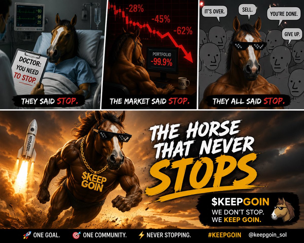 king_samn07's tweet photo. In a world full of rugs… ☠️

one horse refused to die.

🐎💚

COMING SOON:
Generational wealth.

#KEEPGOIN @keepgoin_sol https://t.co/Dtf5ytx38X