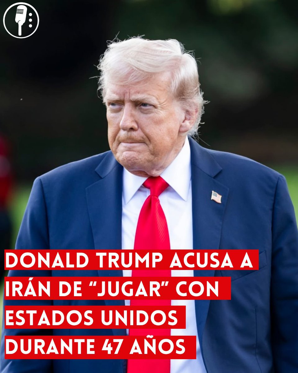 ⭕ OJO | DONALD TRUMP ACUSA A IRÁN DE “JUGAR” CON ESTADOS UNIDOS DURANTE 47 AÑOS 

Donald Trump (<a href="/POTUS/">President Donald J. Trump</a>) acusa a Irán de negociar en falso y advierte que ya no se reirán más. Mientras tanto, el líder supremo iraní promete nuevas medidas contra EUA y sus aliados.