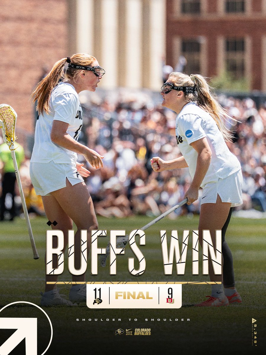 CUBuffs's tweet photo. THE BUFFS CHARGE ON 🦬

@CUBuffsWLax is moving on to the NCAA Tournament quarterfinals 🙌

#GoBuffs https://t.co/ipyh6ASBXI