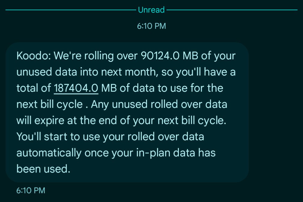 This is what happens when you have roll over data for nearly 2 years