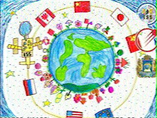 EB2GKK's tweet photo. Nice RX #SSTV pictures from #ISS S32 "World Peace" 2026.05.10 20h31 UTC IN82RU @ARISS_Intl @issfanclub https://t.co/q2Bq8ZPq6Y
