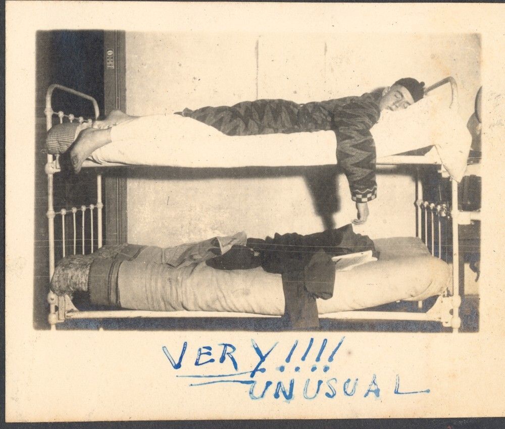 DavidsonArchive's tweet photo. It is NOT "VERY!!!! UNUSUAL" to take a good rest in between study sessions. You're almost there, Cats!

___
📸 : Paul Guthery, 1919 https://t.co/iJVmOHOuFd