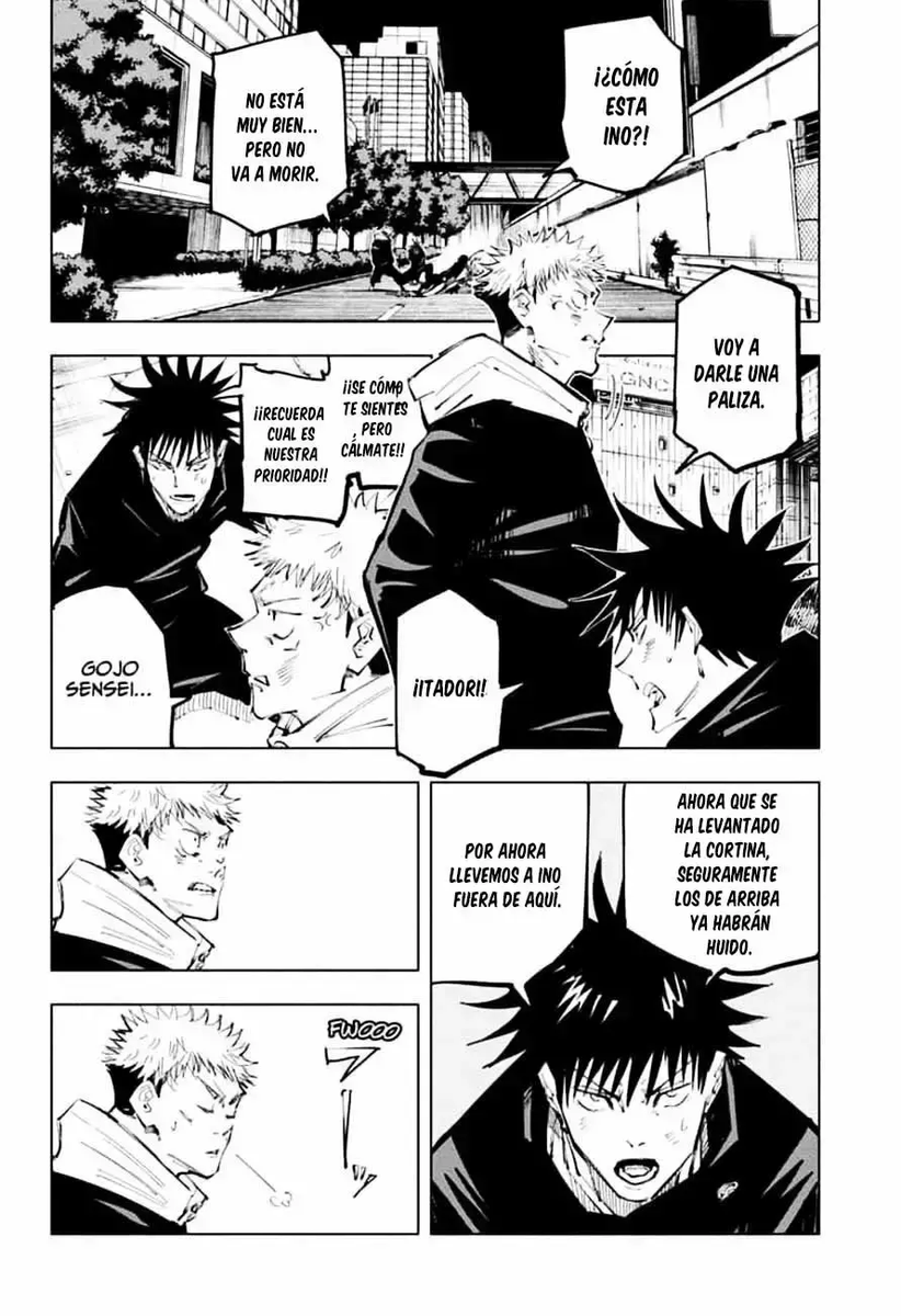 Selah22K's tweet photo. @KenjakuFan Hey hermanazo, hoy estaba repasando el manga buscando si en la pelea de Toji v. Ino se veía el cuerpo de Ino caer (no encontré nada) hallé un diálogo q me llevó a preguntarme si Itadori (Shibuya) podría haberle ganado a  ese Toji. Como sé que le entiendes esto, qué opinas tú? https://t.co/UL79mzgvsi