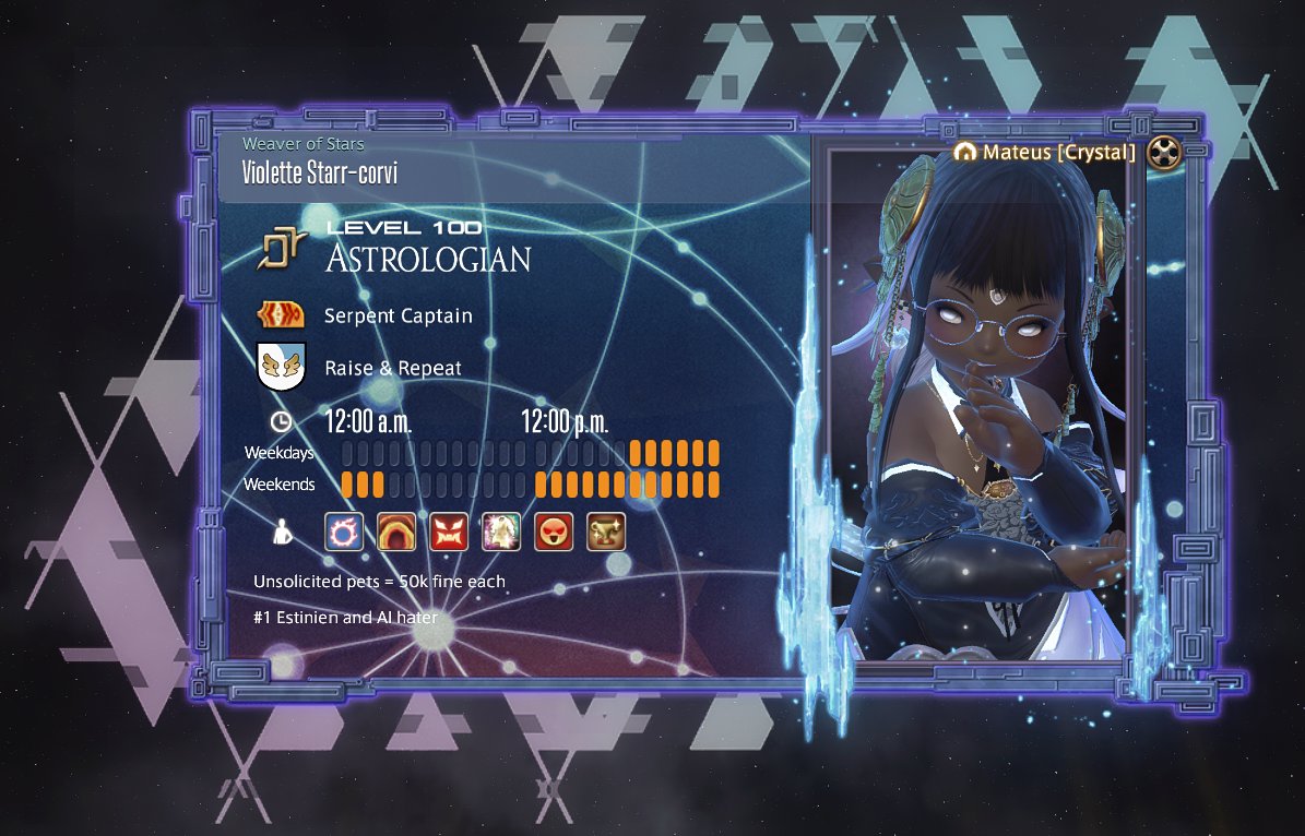 VioletteStarr_'s tweet photo. Pimpin' out my venture plate because it took too long for me to put together in ffxiv https://t.co/3YXZaEOOKH
