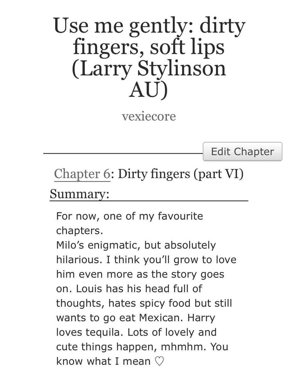 fairyinkedcore's tweet photo. CHAPTER 6 IS OUT 🧨🤭💌
@ShellyB0770 @cherriesl0ver ✨
link 🔗 https://t.co/i6yorDLg7F
#larryfanfic #ao3 #harryloveslouis #larryau #usemegently https://t.co/TUFJEmNkBz