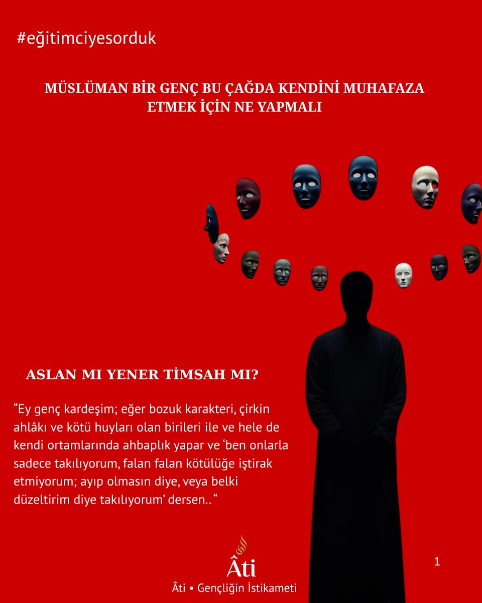 GenclikAti1's tweet photo. Eğitimcilere sorduk:
Müslüman bir gencin bu çağda kendini muhafaza etmek için ne yapmalı?
Ekle... https://t.co/t8pG2I4XtW