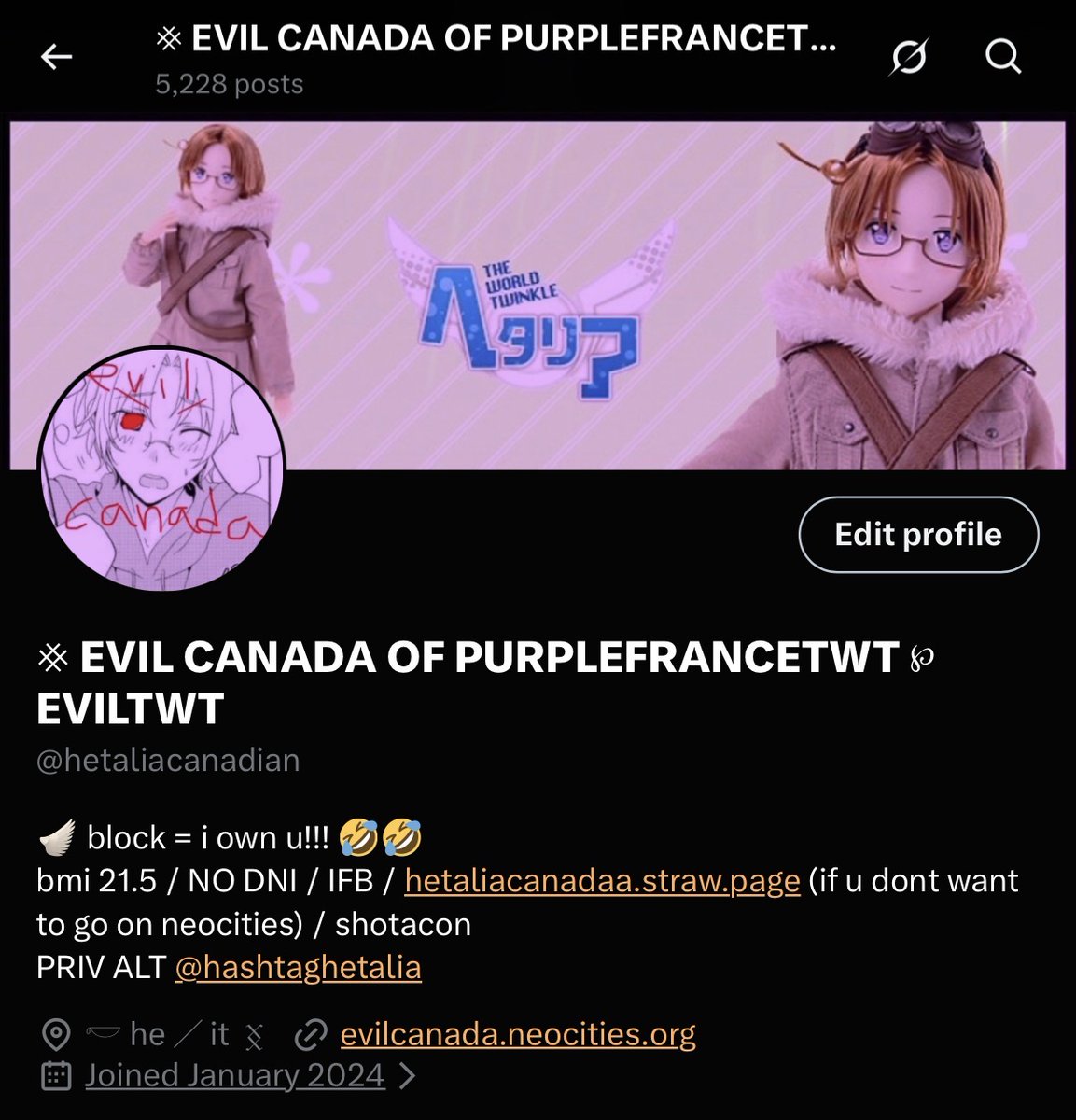 ⨳ MOE EVIL CANADA OF EVILTWT tweet media