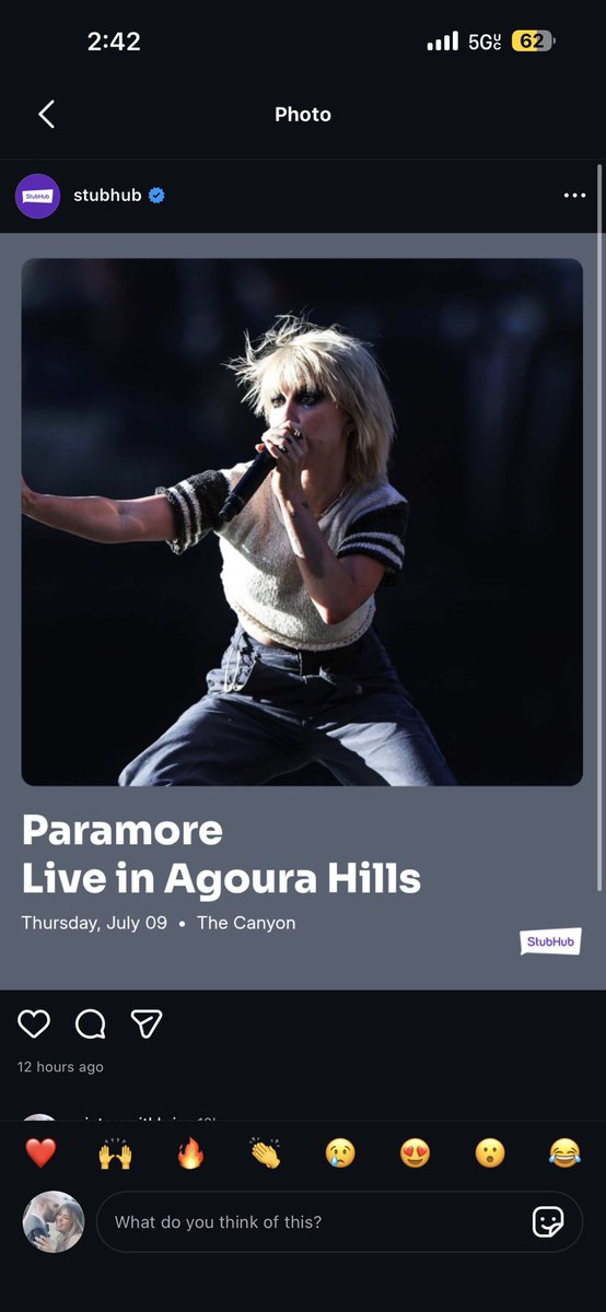 RealSummersEve's tweet photo. Hey @StubHub when are you going to pull this incredibly misleading ad? A paramore TRIBUTE band is playing in Agoura Hills, not the actual band as your post suggests. https://t.co/Mr0vinMTC8