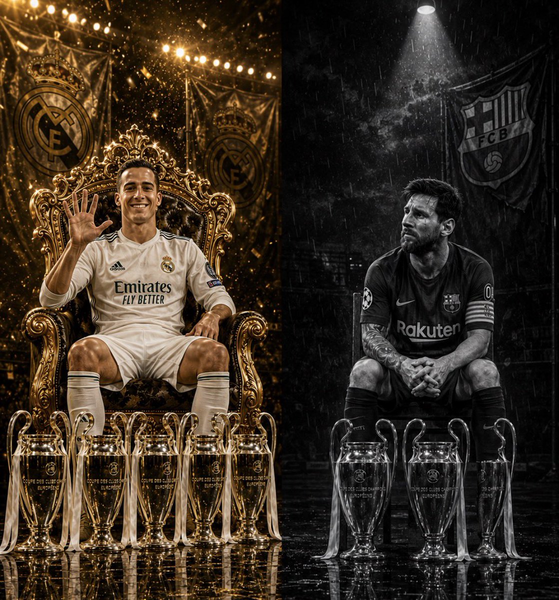 🚨🚨| OFFICIAL: Lucas Vázquez has won 𝐌𝐎𝐑𝐄 UCL titles than Leo Messi. 😮‍💨🌟