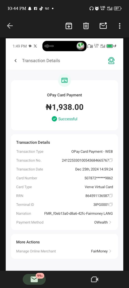 TheRealTiGERR's tweet photo. @fairmoney_ng I don't owe fair money any money and they deducted my money thrice. What have I done to deserve this? 😏 https://t.co/ANy9atCiVi
