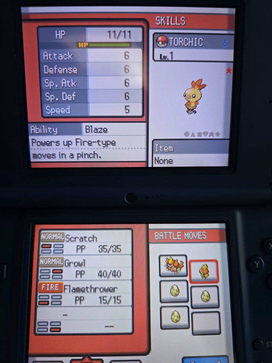 ShinyFamm's tweet photo. Shiny Torchic hatched after 3068 eggs hatched via Masuda Method in Pokémon Heartgold! I started this hunt right after getting the Pokewalker Torchic last fall taking a total of 112 hours to find this guy. Super happy to have this done so I can start the Kanto part of this DTQ. https://t.co/7slFhPzWRh