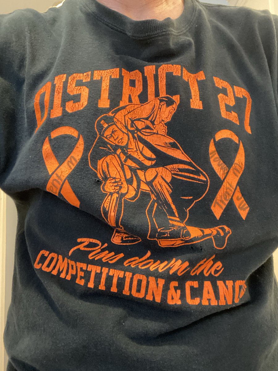 TMarshallMann's tweet photo. @DutrowJim @williams_mark_m doing some yard work and went with the District 27 cancer fundraiser Tshirt for #WrestlingShirtaDayinMay https://t.co/IiffSSZqCP