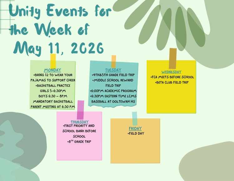 unitylions1's tweet photo. Events for the week https://t.co/eRnBQkuT5m