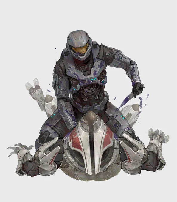 An old illustration, Noble 6 killing an elite ultra. #Halo #HaloSpotlight