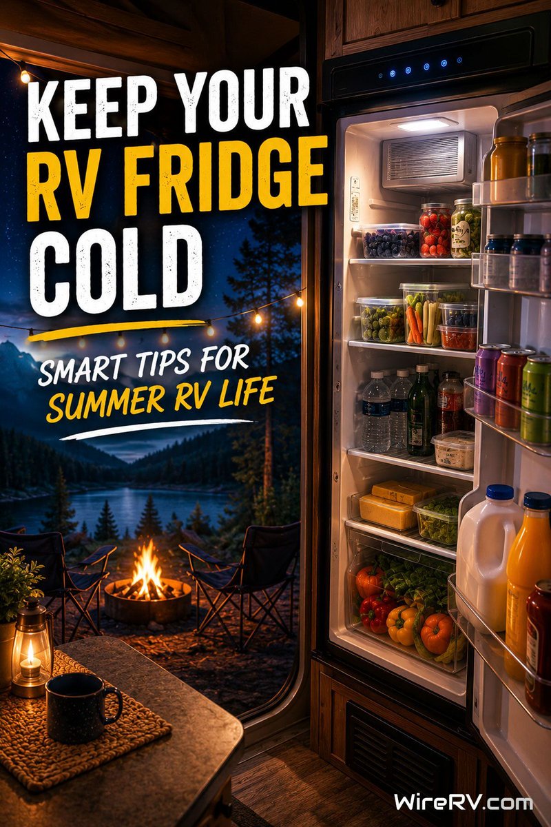 WireRV's tweet photo. Warm weather can heat up an RV fridge fast ❄️🚐

Learn simple ways to keep food cold during travel with better airflow, fridge fans, smart packing, and easy RV cooling tips.

https://t.co/qGTX4ZLUVT

#RVLife #RVTravel #Camping #RVTips #SummerCamping https://t.co/1lzhqPPv3a