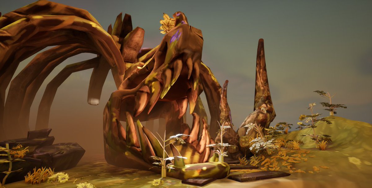 DregsyDrew's tweet photo. my biggest 3d environment project yet!
this took around 3 months to complete, everything is made from scratch, and alot of concepting.
I'm showing the versions of no lighting and lighting in unreal engine, it features handpainted pbr pipelines, vfx, custom foliage and sculpting. https://t.co/foX0hepdfq