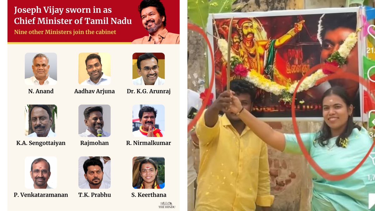 Vairitamil's tweet photo. மாற்றமில்லை ஏமாற்று!! விஜய் அமைச்சரவையில் 10ல் ஒருவர் தான் பெண் அமைச்சர். நாயுடு சாதி சங்க விழாக்களில் பங்கெடுத்தவர். நன்றாக தெலுங்கு மொழி பேசக்கூடியவர். 

தமிழ்நாட்டில் ஒரு தமிழ்ப் பெண்ணுக்கு ஒரு அமைச்சர் பதவி கொடுக்க முடியாது என்றால் என்ன சமூகநீதி? என்ன பெண்ணுரிமை??
#TNPoliitcs https://t.co/4Iff58FHkj