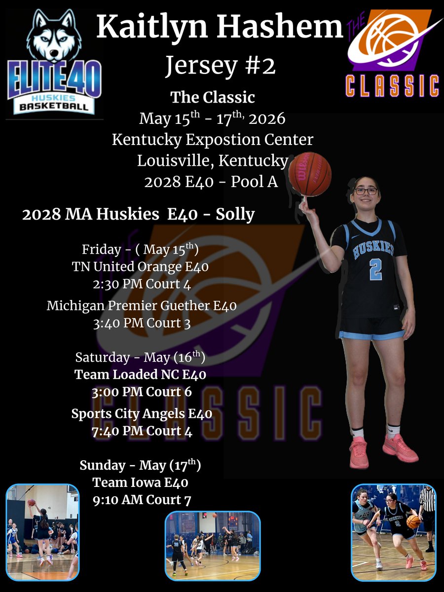 KaitlynHashem2's tweet photo. UPDATED Schedule... Kaitlyn Hashem (2) and the MA Huskies E40 - 2028 - Coach Solly team is ready for the upcoming event - The Classic - in Louisville - May 15th to 17th.  @SollyCoach @MAHuskies @PGHNewEngland https://t.co/cU3R6ryUHQ
