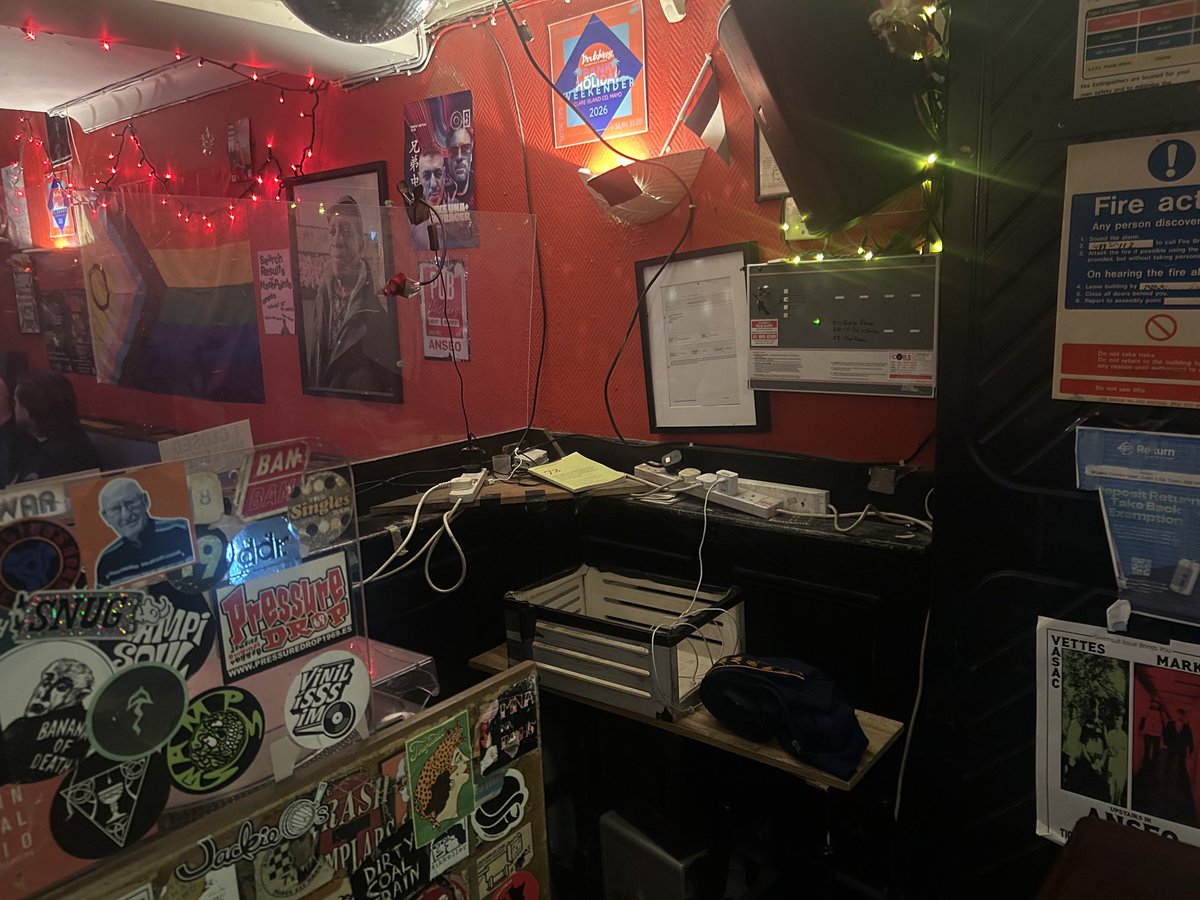 eoinbutler's tweet photo. DJ booth in Anseo tonight. @thedublinreview https://t.co/65jX1bl8TS