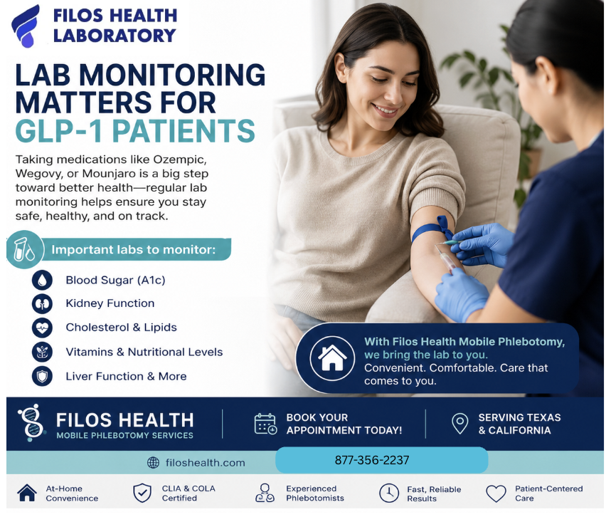 FilosLabs's tweet photo. Lab Monitoring for GLP-1 Patients

Learn more: https://t.co/Wfm5PZpaai https://t.co/f2BpR0nxqD