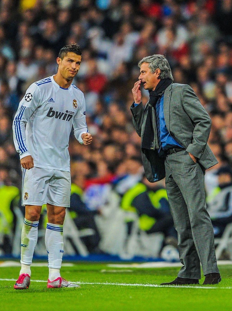 theMadridZone's tweet photo. 🗣️ Jose Mourinho: “At Real Madrid, Cristiano Ronaldo was a bit of a hybrid. 

He was on the left, but not wide. He was not chasing the fullbacks, and we were protecting him with the balance we had behind with Xabi Alonso, Khedira.” @RioMeets https://t.co/nv9HQYQm4A