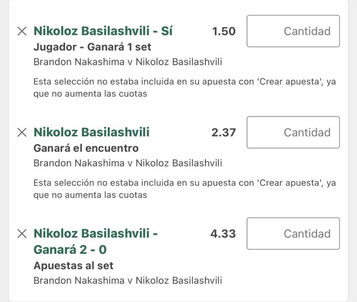 breakpointjoel's tweet photo. ‼️EL LOCO DE BASI REGALA PASTA‼️

STK-5–> @1,50

STK-2–> @2,50

STK-1 > @4,33

Gran valor en Basilashvili hoy,

creo que la cuota de Basilashvili debería de estar igualada con la de Nakashima, a @1,80 más o menos. Menos no puede estar ya que Basilashvili sigue siendo Basilashvili ( un zumbado de la cabeza), pero este torneo lo está jugando totalmente diferente, juega más con cabeza, no son fumadas constantes como hace de normal. 

El partido se juega en segundo turno, cuando las pistas están más rápidas que por la noche, a un jugador cañonero como basilashvili le favorece bastante.

Nakashima este año ha jugado 6 partidos en tierra, ha ganado 3. Contra Bautista, que está medio retirado, contra Damm, que no puede jugar en arcilla haciendo 40 errores no forzados, y juan manuel cerundolo, que ahí bueno, le damos mérito pero no del todo, ya que Madrid está a mucha altitud y la bola vuela, a un pasabolas como cerundolo le jode muchísimo. 

ya se enfrentaron el año pasado, en tierra , en bordeaux, se lo llevó Basilashvili. Creo que tiene valor probar con la escalera a favor del georgiano