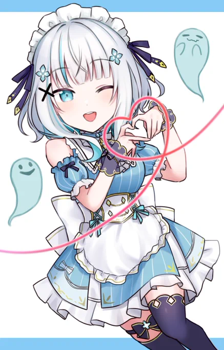 意外に何枚か描いてたメイド服 宮下愛ちゃん 望月杏奈ちゃん アルスちゃん スズカさん #メイドの日