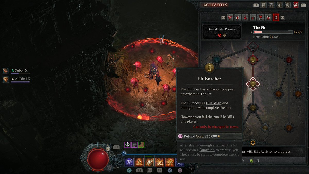 ThingsR65888's tweet photo. @Diablo Fwiw, y'all owe me some upgrade glyphs, beating the Butcher clears but can cause the upgrade glyph to not appear, also shows clear but can go forward into what was I think (didn't count fully) 8 extra levels that finally dead ended. Backtrack no glyph. #DiabloIV https://t.co/8KqGXTsRKu