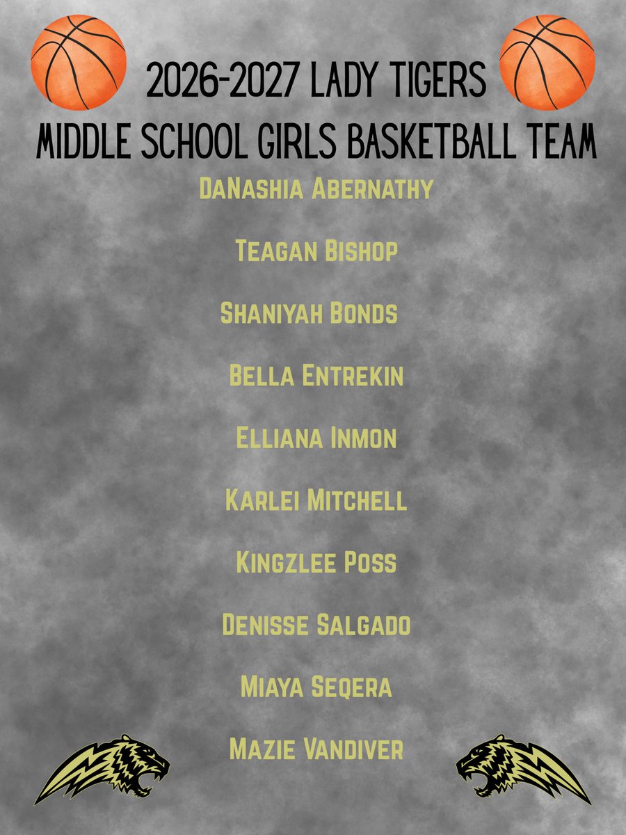 RVL_Hoops's tweet photo. Congratulations to these young ladies for making our middle school and varsity girls basketball teams! 

Summer workouts and practices starts June 2nd. Review the information that was given out at tryouts! 

Go Lady Tigers!!
🖤💛🏀💛🖤 https://t.co/Ffh05ppPVw
