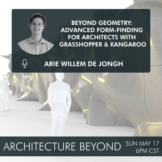 iamthestudio's tweet photo. Excited to reshare this lost episode of Architecture Beyond with Arie Willem de Jongh from ThinkParametric discussing advanced form-finding, applied physics, Grasshopper &amp; Kangaroo workflows for designers.📅 Next Week: May 17th • 6PM
https://t.co/napugngemt https://t.co/H0NPJB2oI3