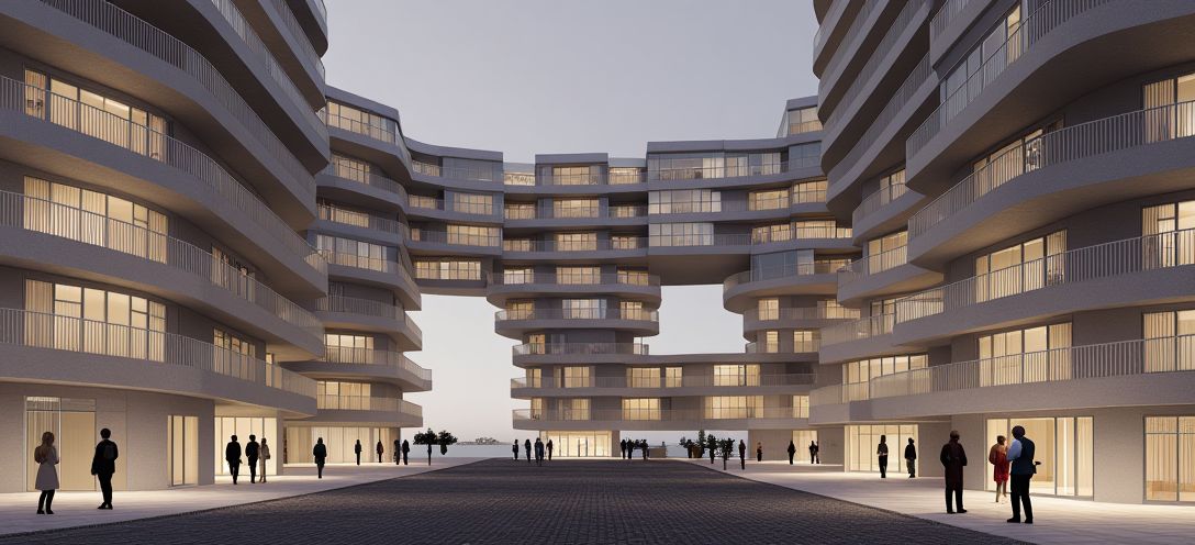 phiarch_'s tweet photo. Modernist cantilevers and balconies create a dynamic urban space. Inspired by Le Corbusier, this architectural study emphasizes light, space, and community. #architecture #modernist #urbanliving https://t.co/hJdanhtB57