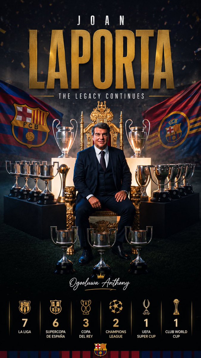 👑JOAN LAPORTA👑

🚨VINO AL CLUB EN EL PEOR MOMENTO DE SU HISTORIA

🚨LEVANTÓ a un Barça MUERTO DEPORTIVA Y ECONOMICAMENTE

🚨FICHA a Hansi Flick Y HA CONSTRUIDO UN EQUIPAZO PARA UNA DECADA

🚨Mientras,HA LEVANTADO EL MEJOR ESTADIO DEL MUNDO,el camp nou

💣GRACIAS POR VOLVER,JOAN