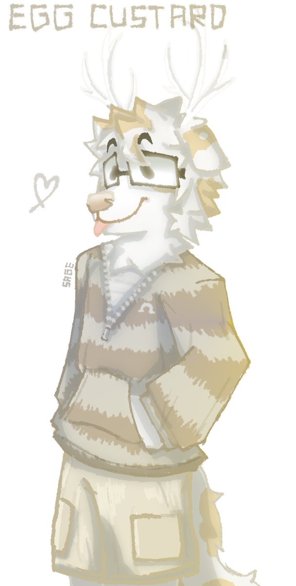 SAGEDYOU's tweet photo. say hello to my fursona egg custard (i had to reupload..) #furryart #art https://t.co/8Mp2YtRtOF
