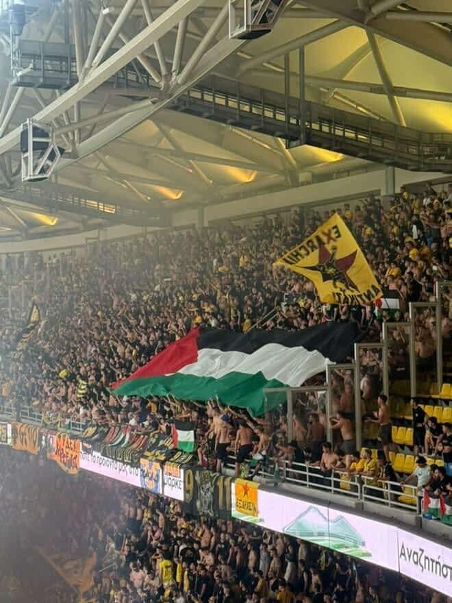 ultras_antifaa's tweet photo. The stands of AEK Athens, champions in Greece. 

They are on the right side of history. https://t.co/obwoNPDR5c