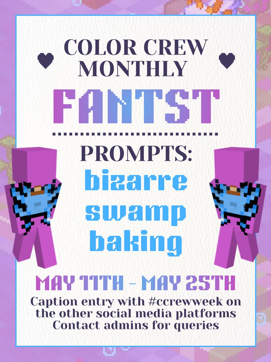 CcrewMonthly's tweet photo. CELEBRATE FANTST MONTH WITH COLORCREW BUTTCRACK 🩷🩵🩷

Share your Fantst fanarts, fanfics, or fanedits according to the three prompts until the 25th of May 2026! Join our server for more event details, link in bio! 🍰

#CCREWWEEK #fantst https://t.co/0NhSSsAWXC
