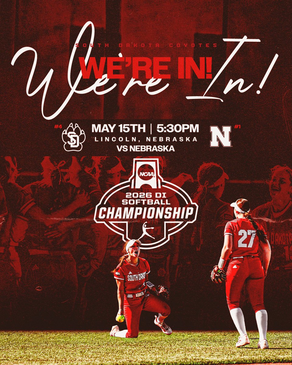 SDCoyotesSB's tweet photo. 𝐖𝐄'𝐑𝐄 𝐈𝐍 ‼️

Yotes selected to Lincoln (Neb.) Regional!

🆚 » Nebraska
📅 » Fri., May 15
⏰ » 5:30 p.m. (CT)

📰 » https://t.co/05jNAJ1ej3

#GoYotes https://t.co/QikuJwNb3S