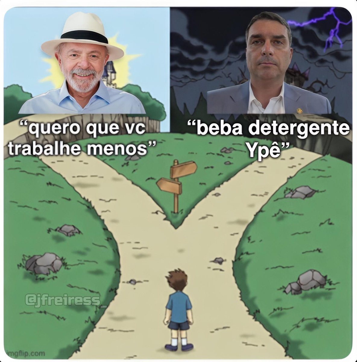 Uma escolha muito fácil pra fazer em outubro entre Lula e Flávio Bolsonaro.