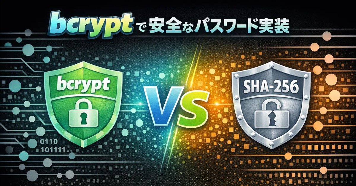 NITI_Technology's tweet photo. 【SHA-256でパスワード保存は危険】

SHA-256は高速が仇。bcryptの「意図的な遅さ」こそが防御力🛡️

自動ソルト付与＋適応型コストファクターで、攻撃を困難に👇
https://t.co/cDkvKevpdb

#bcrypt #セキュリティ #認証 https://t.co/z8VvMfAYon