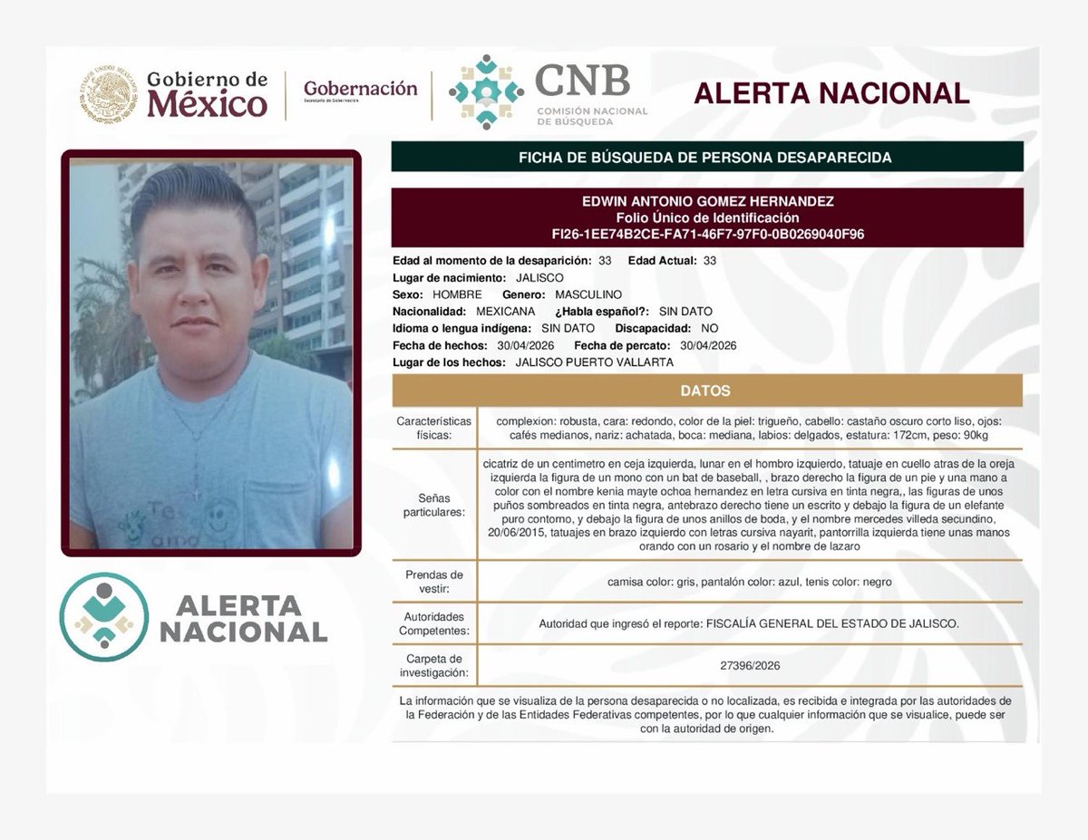 ALERTA AMBER JALISCO tweet media