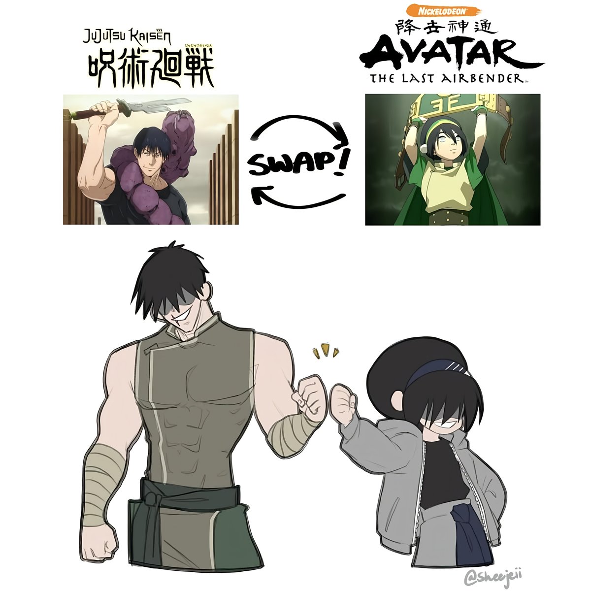 Universal4karts's tweet photo. Toji x Toph swap https://t.co/4V7elgn5ht