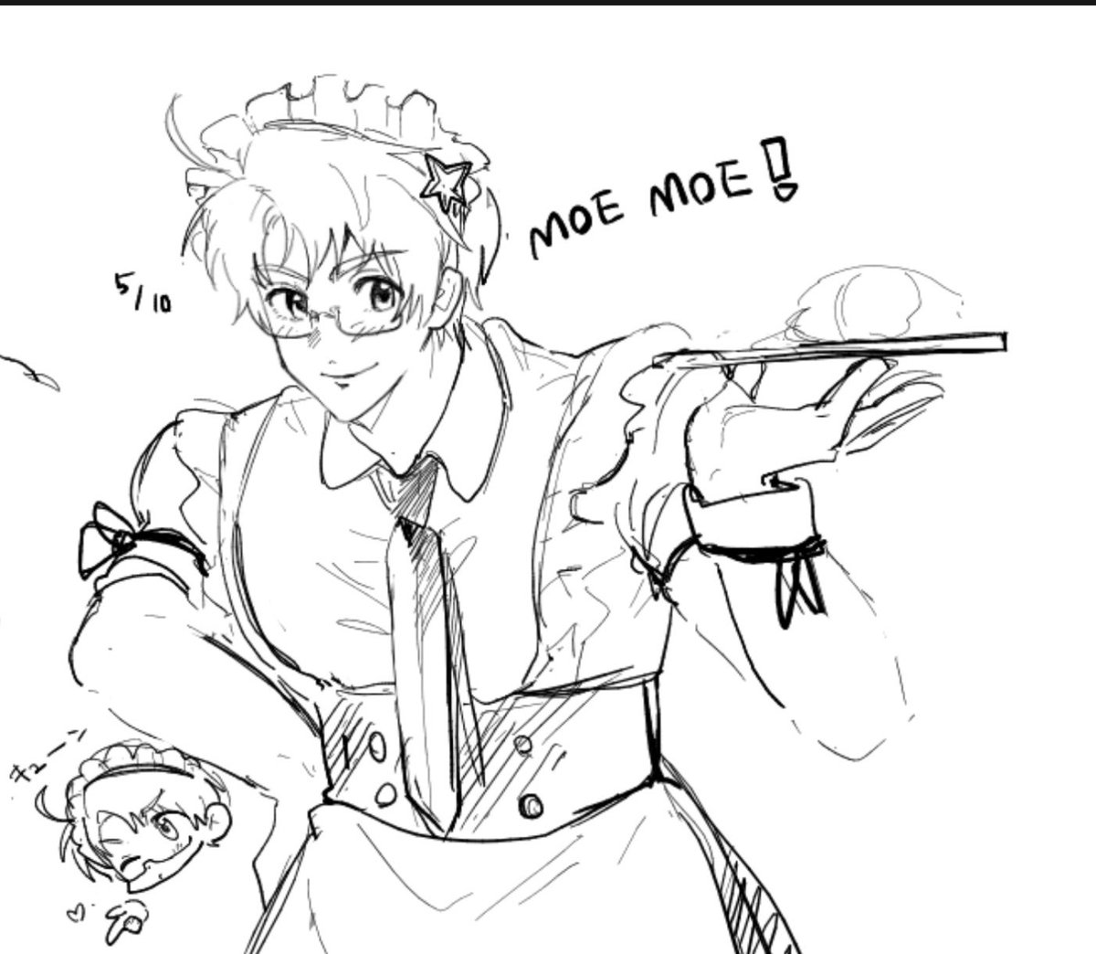 トレーの上描くのサボった
