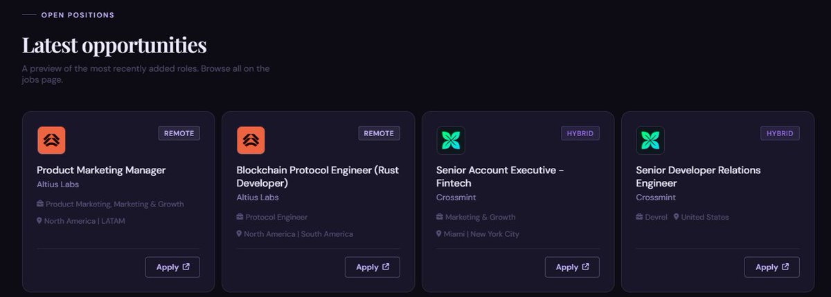 EveyNFT's tweet photo. New job opportunities added to TalentHub! 

Check the full list now > https://t.co/ayMPkLJUYa