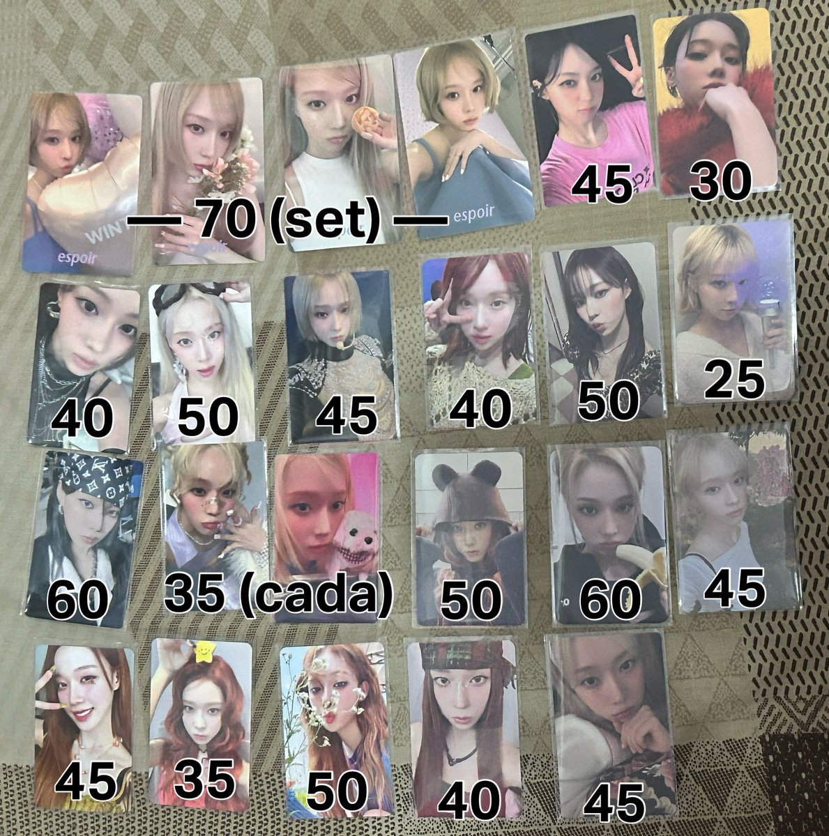 oi gente tô vendendo mais cards da minjeong... 
os de better things e winter banana só saem com mais uma
• consigo trocar por cards da moka
frete fixo : 15 reais