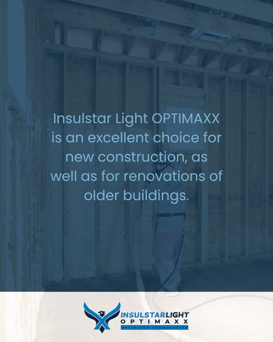 NCFI's tweet image. #InsulStarLightOPTIMAXX provides a highly effective air seal that functions as a noise, dust, and pollen-barrier, resulting in greater comfort and healthier indoor air with lower operating cost.
#NCFI #highperformance #opencellsprayfoam #sprayfoaminsulation #homeinsulation