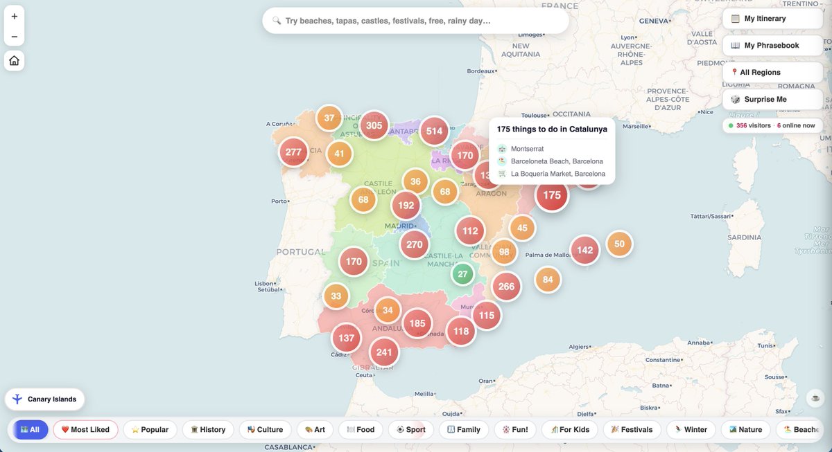 OllieMFL's tweet photo. I made a site to complement our year 7 SoL. Learners (anybody, in fact) can explore what Spain has to offer and plan a holiday, add to a phrasebook, explore different activities and learn about Spain's different regions. Lots more to come with this one. https://t.co/bxnGmQ1Txx 🇪🇸 https://t.co/8uqwu7EN19