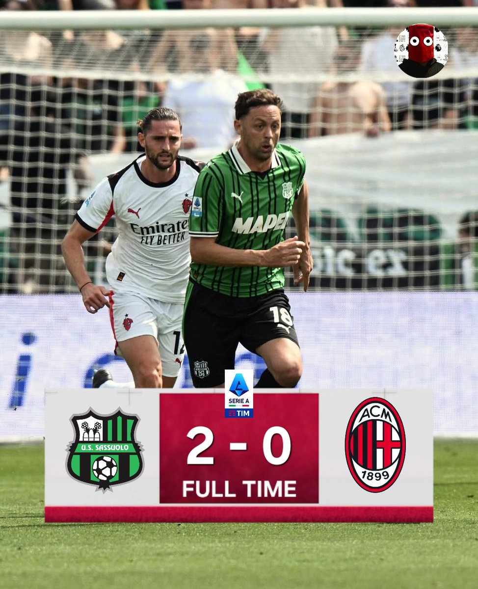 Drambollfc's tweet image. Full Time Drama SerieA
Sassuolo Vs Ac Milan

🟢⚽️ Berardi 5
🟢⚽️ Lauriente 47

#sassuolomilan #forzasasol #forzamilan #acmilan #SerieA