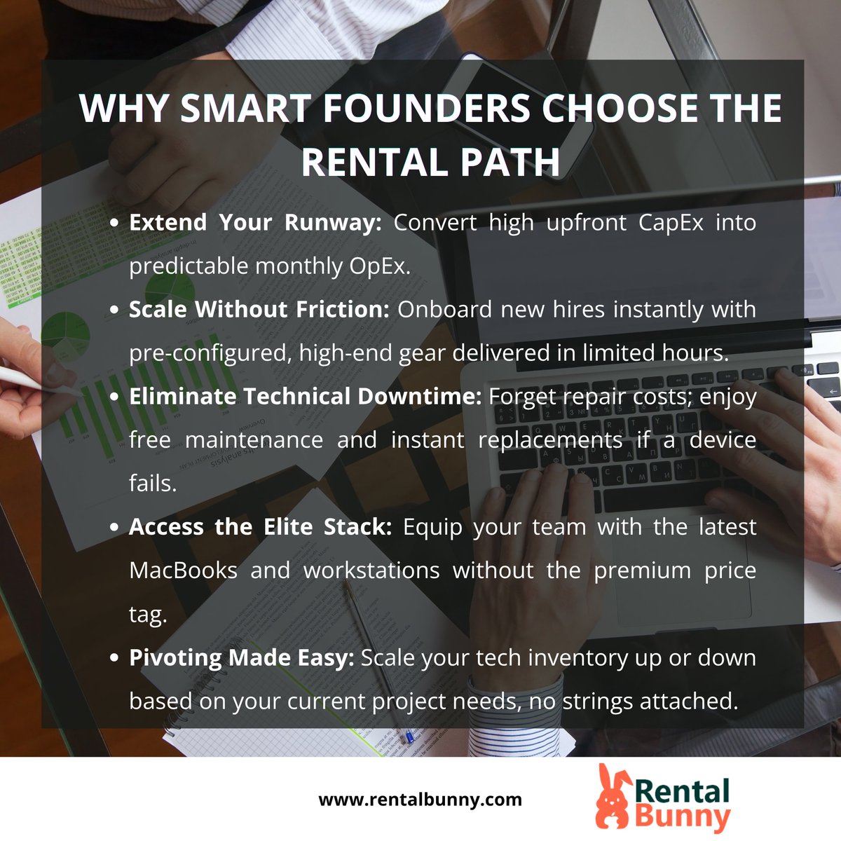 RentalBunny's tweet image. Stop trapping your seed capital in hardware that loses value the day it's unboxed. Shifting to IT rentals keeps your business liquid and agile, allowing you to reinvest cash into what actually drives your valuation.
Read More: rentalbunny.com/blog/it-rental…
#ITRentals #AssetManagement