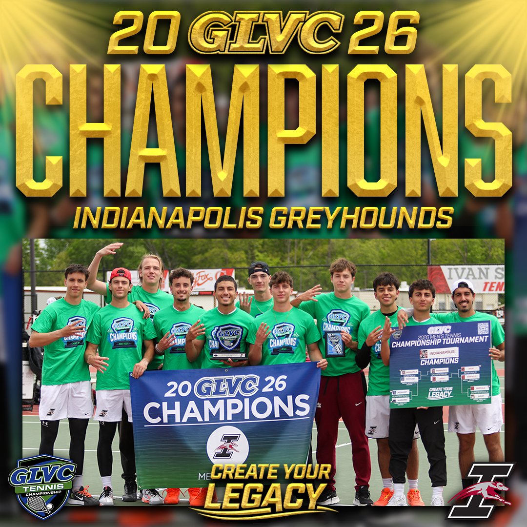 🏆🎾 BACK-TO-BACK-TO-BACK-TO-BACK 🤯

Congratulations to UIndy on claiming its 15th overall and 4th consecutive GLVC Men's Tennis Championship!

#GLVCchamps | #CreateYourLegacy