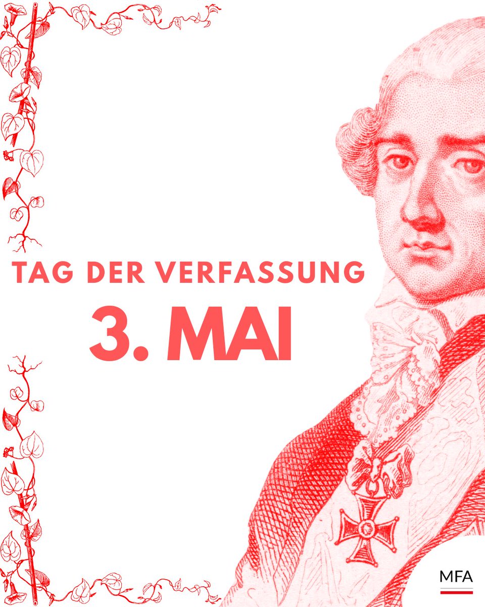 PLInst_Wien's tweet image. Am 3. Mai feiern wir den Tag der Verfassung 🇵🇱
Ein Symbol für Freiheit, Reformgeist und nationale Einheit.
Eine der ersten modernen Verfassungen Europas – bis heute ein wichtiger Teil der polnischen Identität. #3Mai #Polen